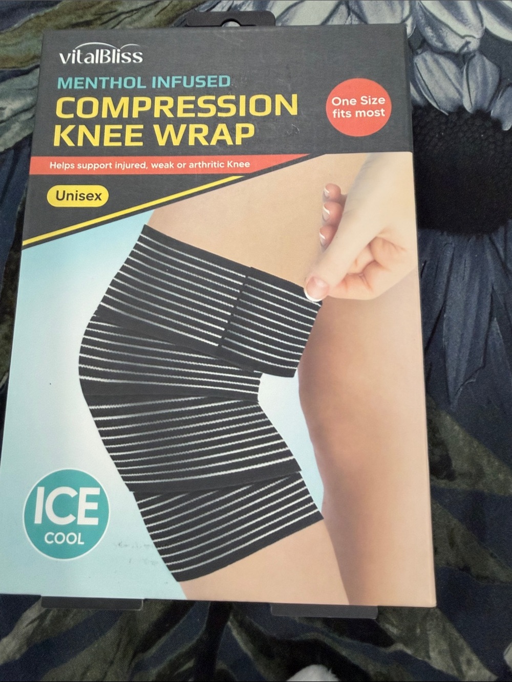 New! Vitalbliss Menthol Infused Compression Knee Wrap